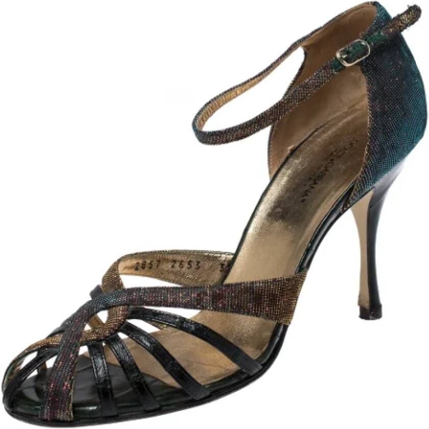 Dolce & Gabbana Pre-owned Leather sandals Gray Dames