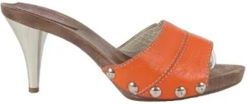 Dolce & Gabbana Pre-owned Leather sandals Orange Dames