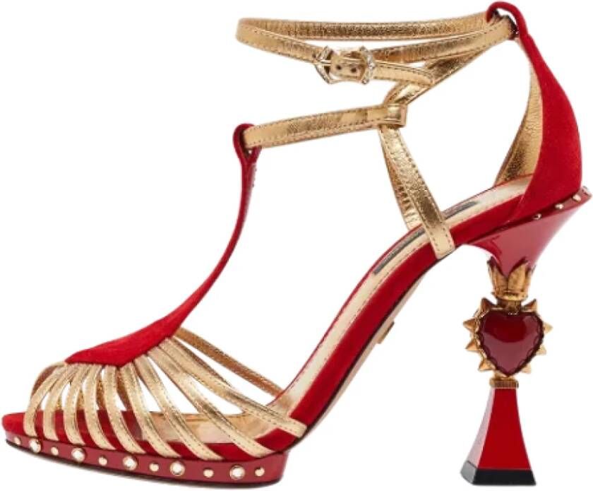 Dolce & Gabbana Pre-owned Leather sandals Red Dames