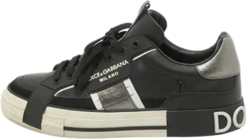 Dolce & Gabbana Pre-owned Leather sneakers Black Heren