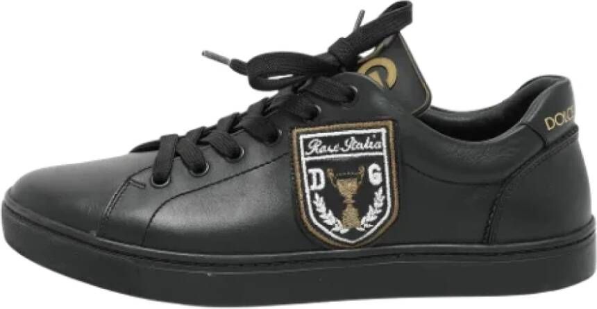 Dolce & Gabbana Pre-owned Leather sneakers Black Heren