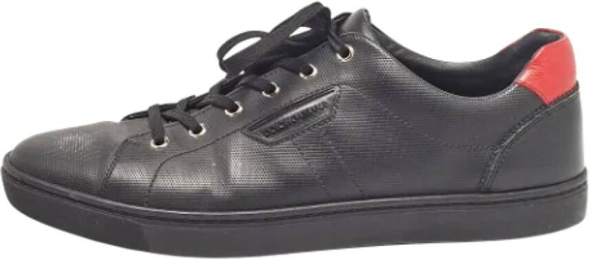 Dolce & Gabbana Pre-owned Leather sneakers Black Heren