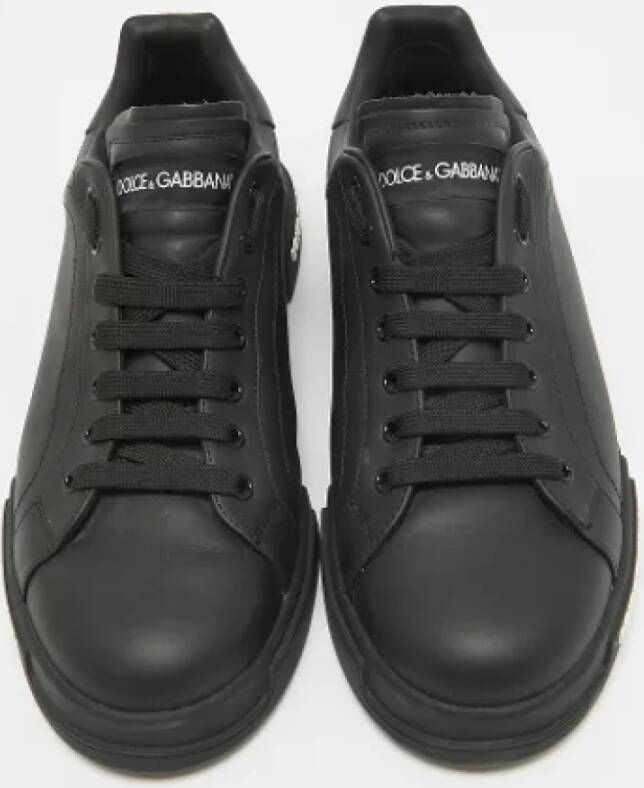 Dolce & Gabbana Pre-owned Leather sneakers Black Heren