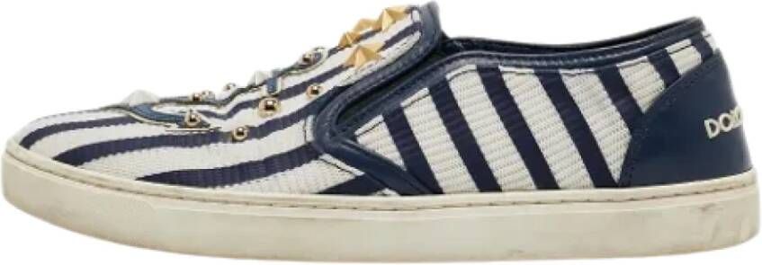 Dolce & Gabbana Pre-owned Leather sneakers Blue Dames