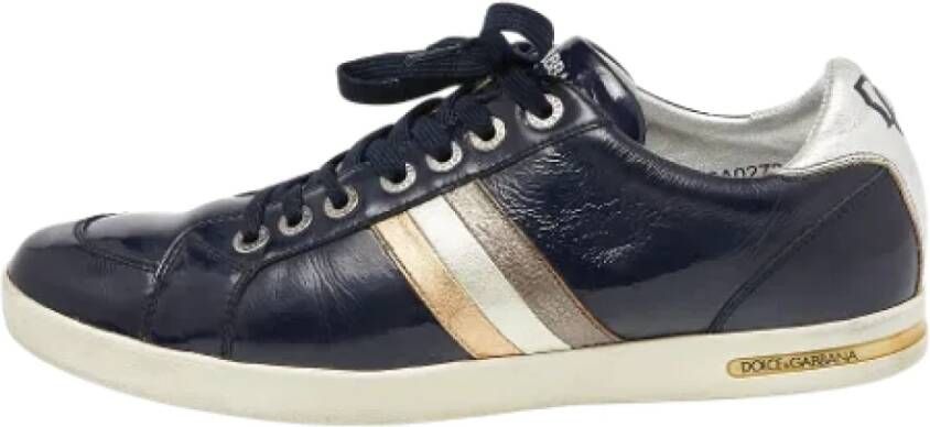 Dolce & Gabbana Pre-owned Leather sneakers Blue Dames