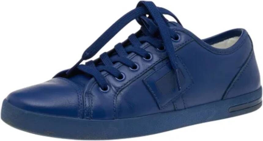 Dolce & Gabbana Pre-owned Leather sneakers Blue Dames