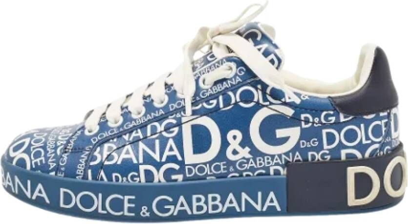 Dolce & Gabbana Pre-owned Leather sneakers Blue Dames