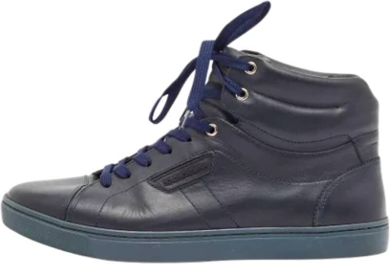 Dolce & Gabbana Pre-owned Leather sneakers Blue Dames