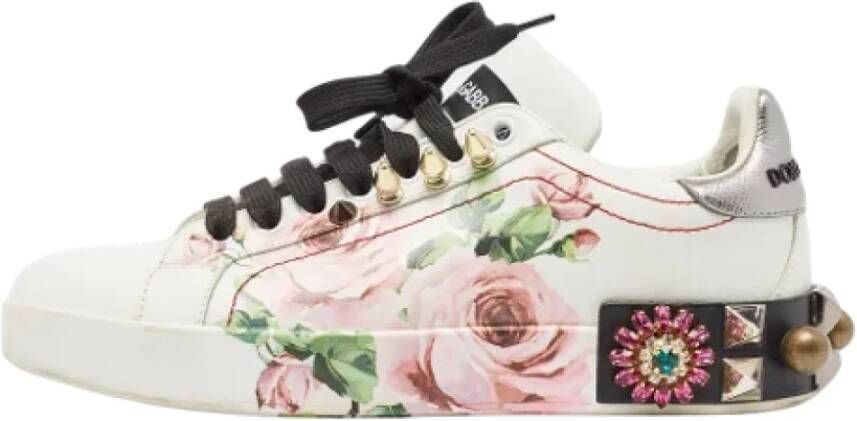 Dolce & Gabbana Pre-owned Leather sneakers White Dames