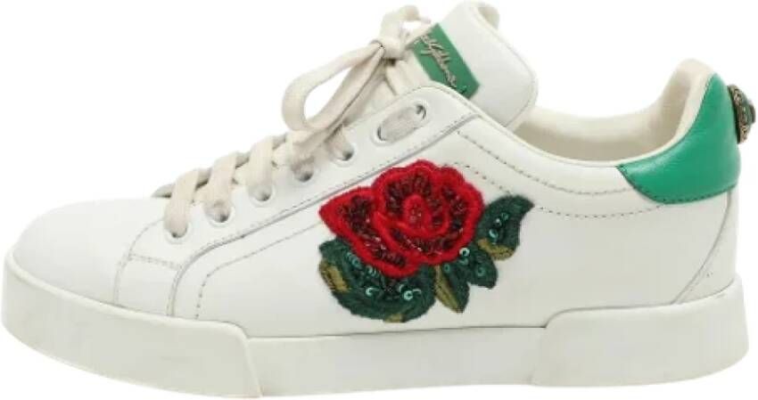 Dolce & Gabbana Pre-owned Leather sneakers White Dames