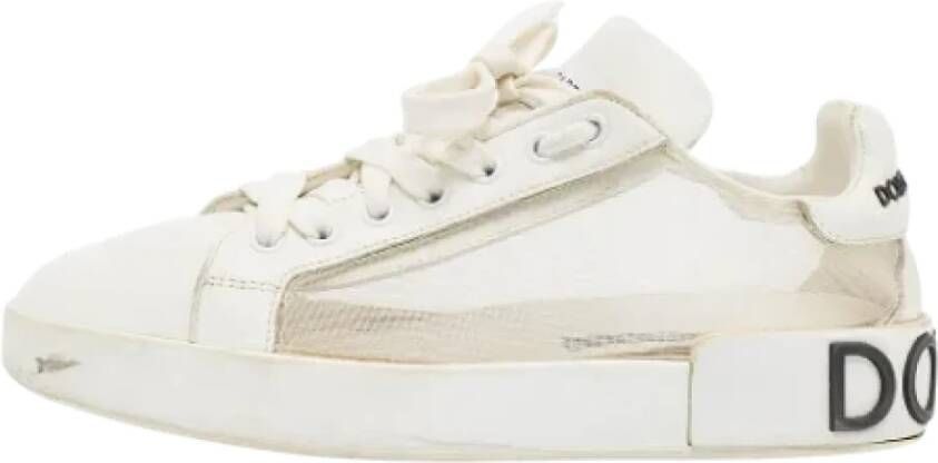 Dolce & Gabbana Pre-owned Leather sneakers White Dames