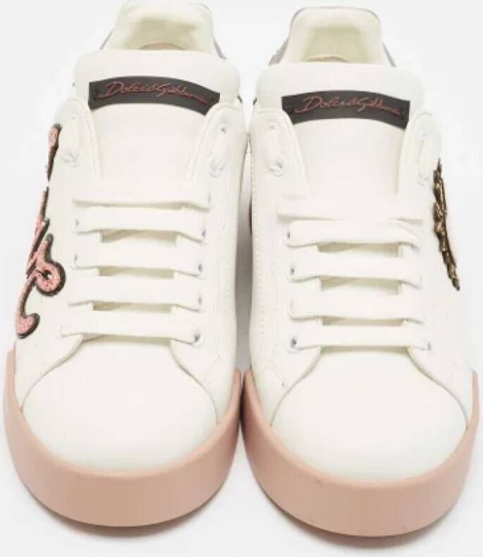 Dolce & Gabbana Pre-owned Leather sneakers White Dames