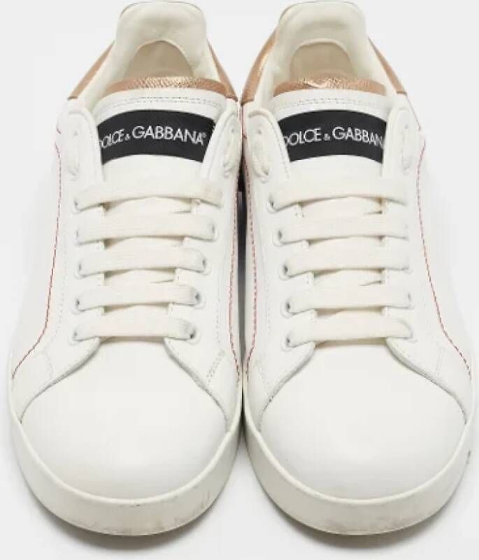 Dolce & Gabbana Pre-owned Leather sneakers White Dames