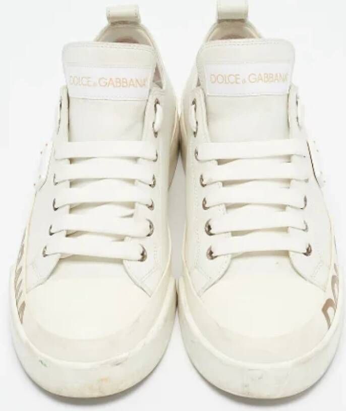 Dolce & Gabbana Pre-owned Leather sneakers White Dames