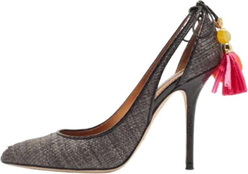 Dolce & Gabbana Pre-owned Raffia heels Gray Dames