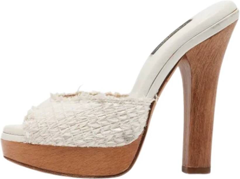 Dolce & Gabbana Pre-owned Raffia sandals White Dames