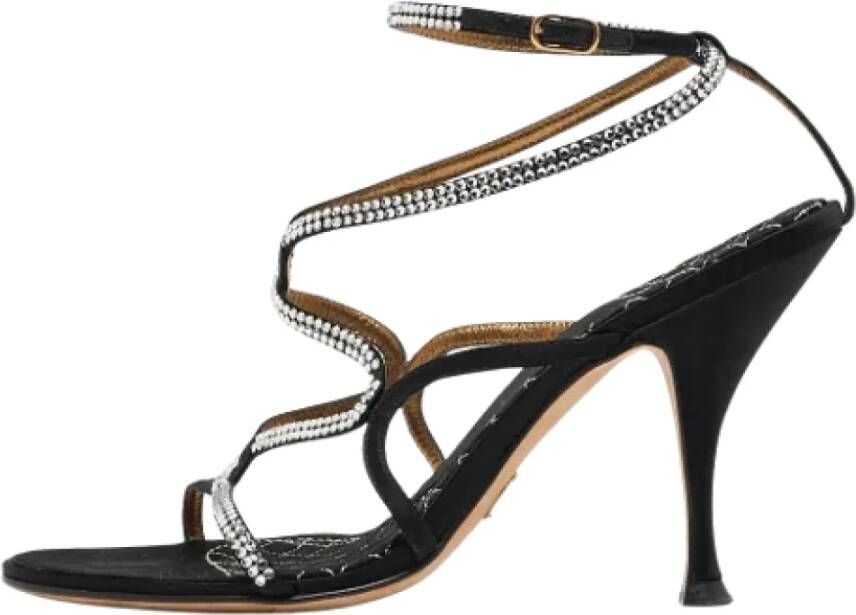 Dolce & Gabbana Pre-owned Satin sandals Black Dames