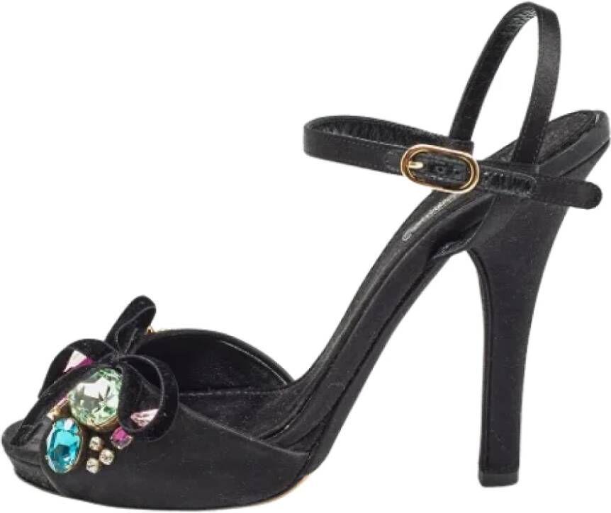 Dolce & Gabbana Pre-owned Satin sandals Black Dames