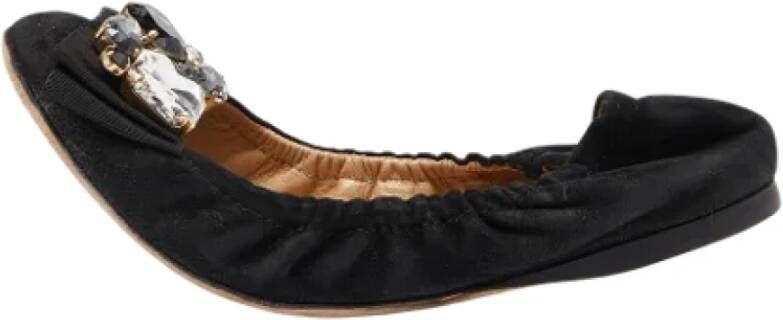 Dolce & Gabbana Pre-owned Suede flats Black Dames