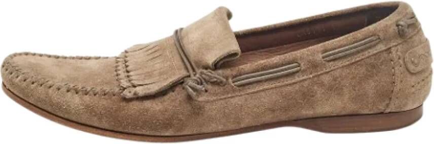 Dolce & Gabbana Pre-owned Suede flats Brown Heren