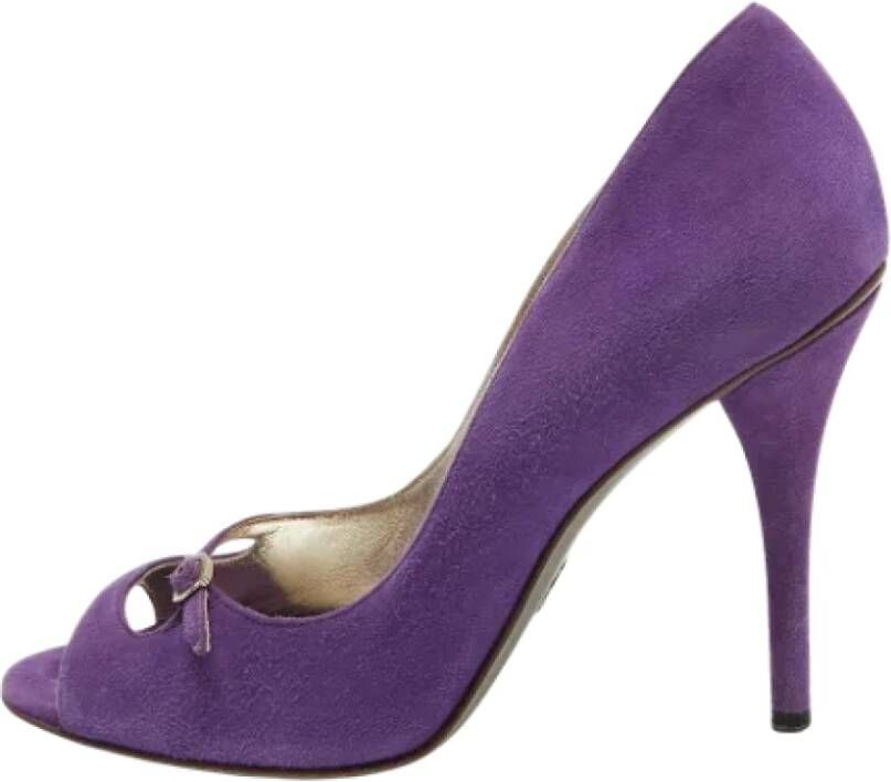 Dolce & Gabbana Pre-owned Suede heels Purple Dames