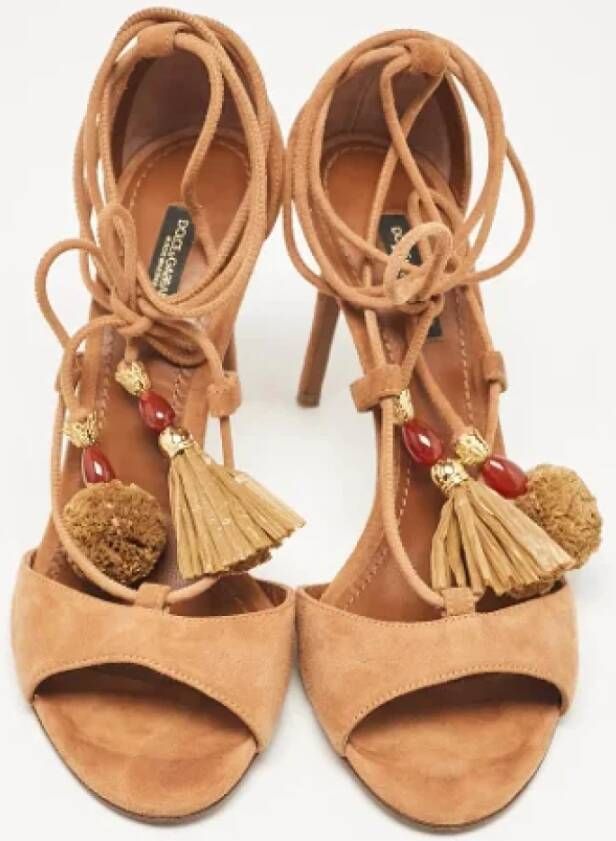 Dolce & Gabbana Pre-owned Suede sandals Brown Dames