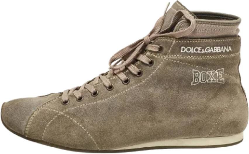 Dolce & Gabbana Pre-owned Suede sneakers Gray Heren