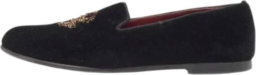 Dolce & Gabbana Pre-owned Velvet flats Black Dames