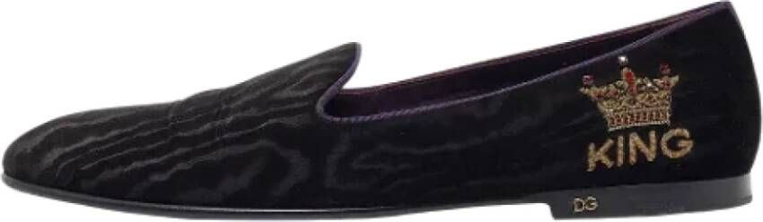 Dolce & Gabbana Pre-owned Velvet flats Black Heren