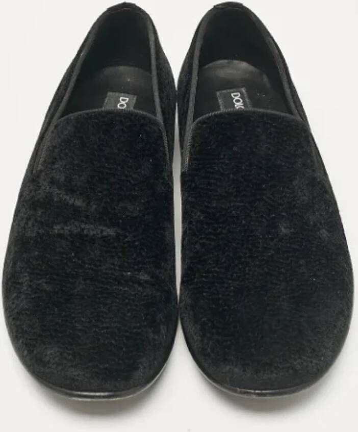 Dolce & Gabbana Pre-owned Velvet flats Black Heren