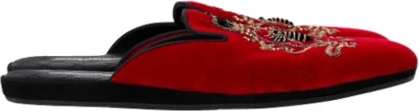 Dolce & Gabbana Pre-owned Velvet flats Red Heren