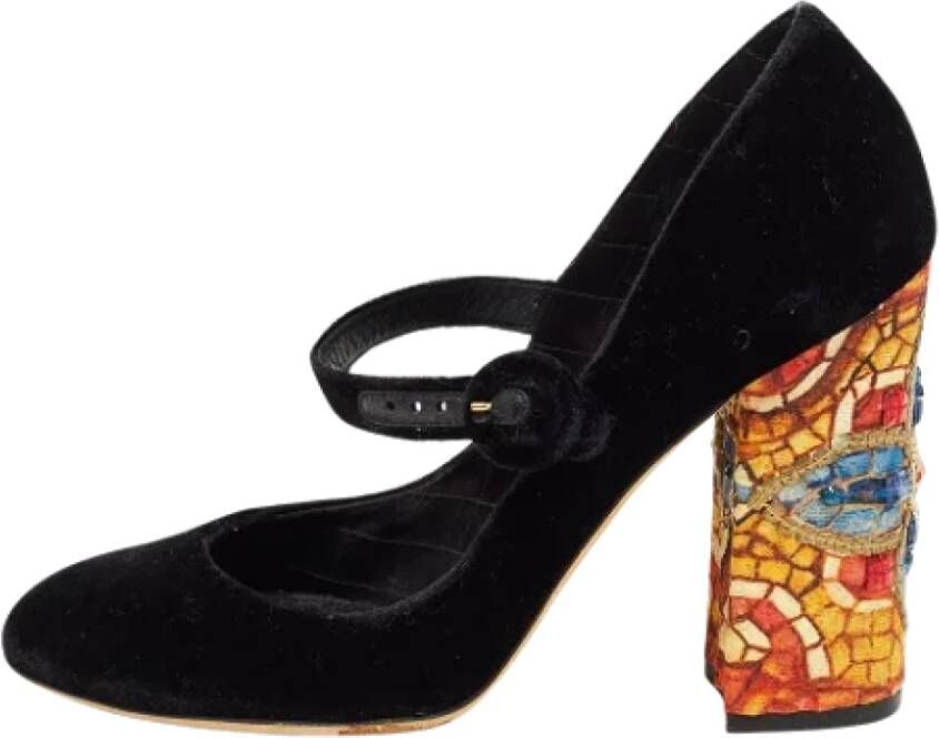 Dolce & Gabbana Pre-owned Velvet heels Black Dames