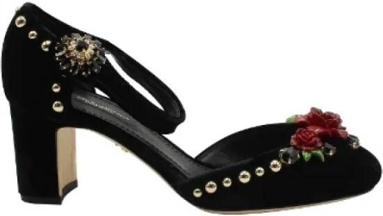 Dolce & Gabbana Pre-owned Velvet heels Black Dames