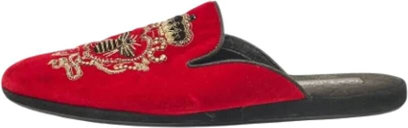 Dolce & Gabbana Pre-owned Velvet sandals Red Heren