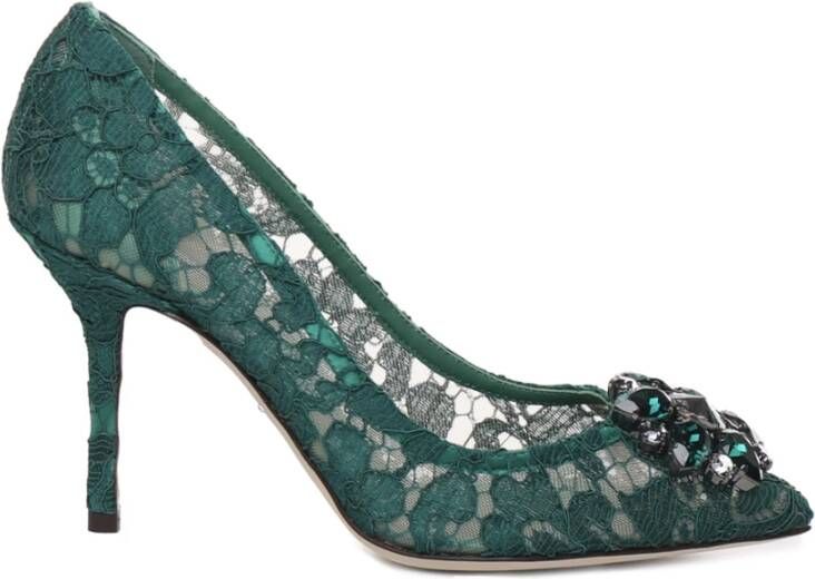 Dolce & Gabbana Hak Décolleté van Kant Mesh Green Dames