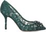 Dolce & Gabbana Hak Décolleté van Kant Mesh Green Dames - Thumbnail 1