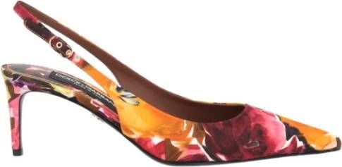 Dolce & Gabbana Dames Brocade Slingback Oranje Rood Multicolor Dames