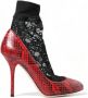 Dolce & Gabbana Rode Leren Kant Amandelvormige Pumps Multicolor Dames - Thumbnail 1