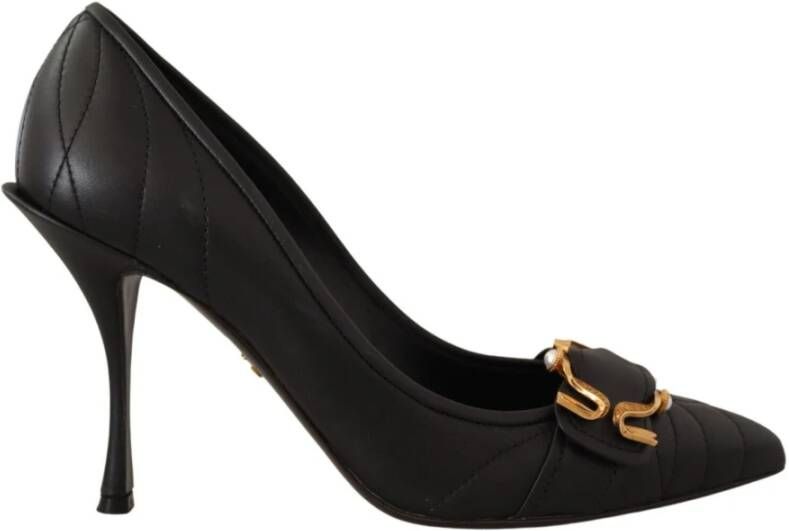 Dolce & Gabbana Zwarte Leren Hak Pumps Black Dames