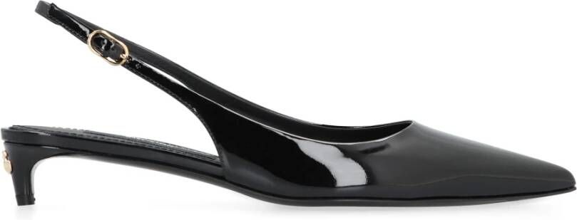 Dolce & Gabbana Puntige Neus Leren Slingback Pumps Black Dames