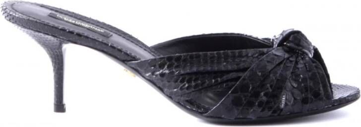 Dolce & Gabbana Python Leren Knotted Sandalen Black Dames