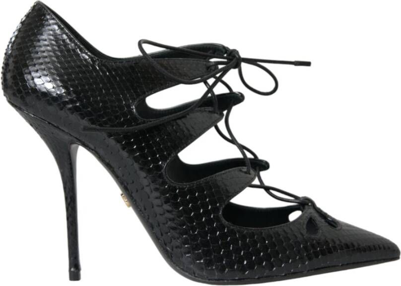 Dolce & Gabbana Python Leren Mary Jane Pumps Schoenen Black Dames