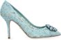 Dolce & Gabbana Pumps in Taormina Lace with Crystals Blauw Dames - Thumbnail 1