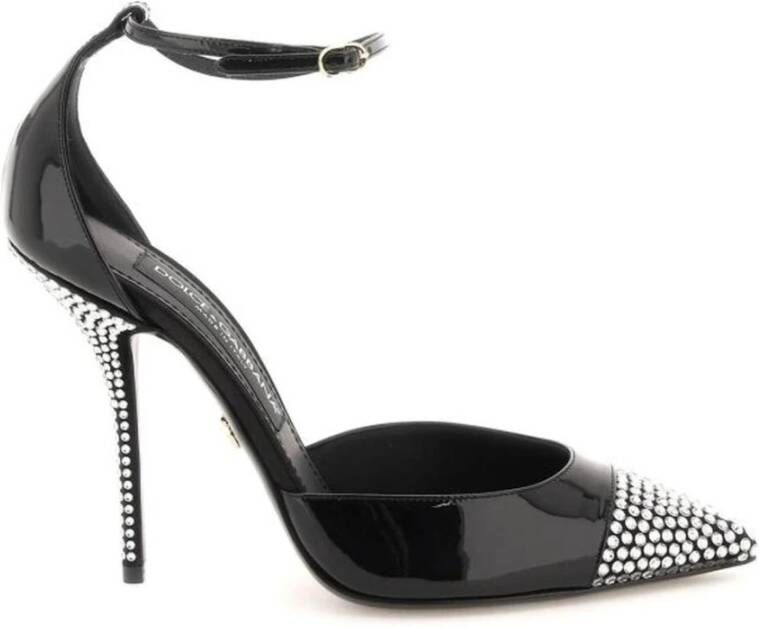 Dolce & Gabbana Rhinestone Patent Leren Pumps Black Dames