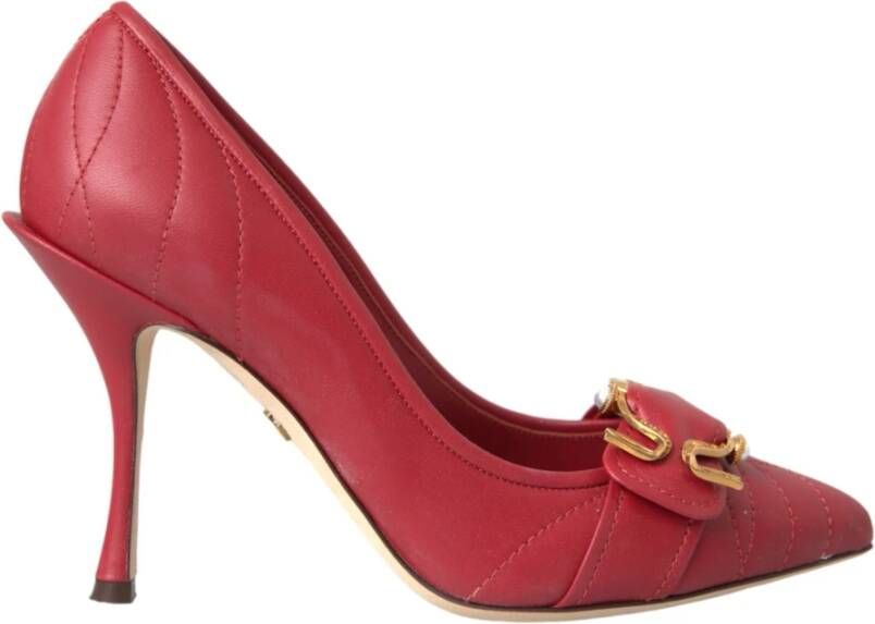 Dolce & Gabbana Rode Devotie Leren Hakken Pumps Schoenen Red Dames