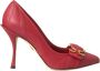 Dolce & Gabbana Rode Devotie Leren Hakken Pumps Schoenen Red Dames - Thumbnail 1