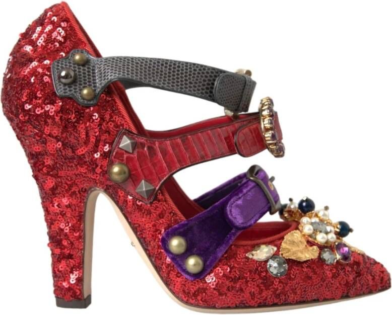 Dolce & Gabbana Rode Kristal Mary Jane Pumps Red Dames