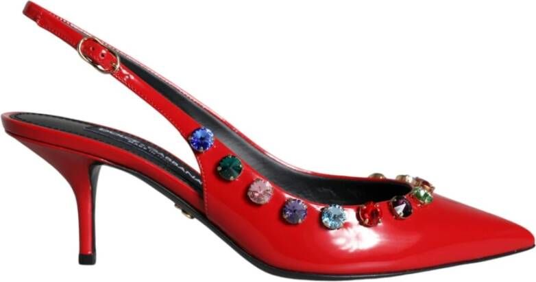 Dolce & Gabbana Rode Kristal Slingback Hakken Red Dames