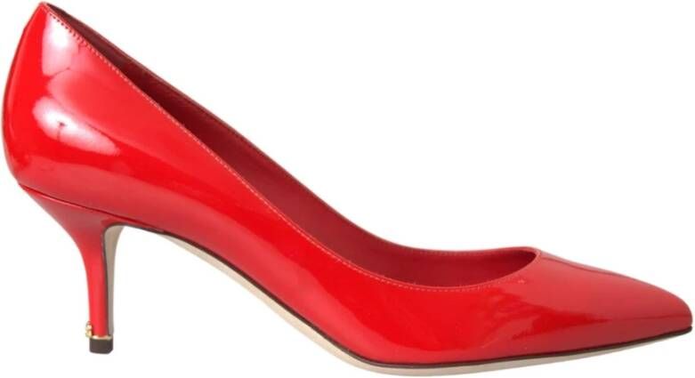 Dolce & Gabbana Rode Lakleren Kitten Heels Pumps Red Dames