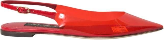 Dolce & Gabbana Rode Lakleren Slingback Flats Red Dames